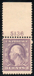 # 376 F/VF OG Hr, plate number single, beautiful color!