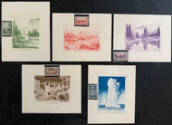 # 740 - 749 Harry Peckmore, National Parks, Die sunk Essays, Complete Set of 10 with F/VF OG H singles, Colorful and Rare!!