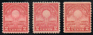 # 654 - 656 F/VF+ OG H, beautiful color!