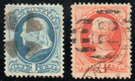 # 182 - 183 VF/XF, triangles & 'PO' cancels, terrific color, CHOICE!