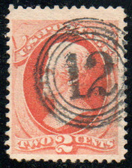 # 183 F/VF, '12' in circles cancel, vibrant color!