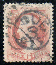 # 186 Fine+, "DUE 3 CTS", multiple cancels, nice color!