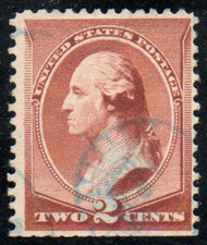 # 210 Fine+, blue wheel of fortune cancel, gorgeous color!