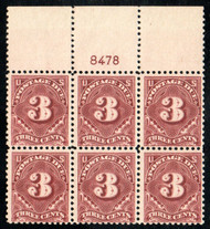 #J 63 F/VF OG NH, large top, nice and fresh!