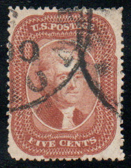#  27 VF, w/PSAG (02/13) CERT, wonderful brick red shade, nicely centered for this notorious off center stamp, VERY NICE!