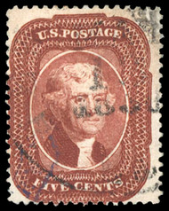 #  28A Fine+, w/PF (11/25) CERT, genuine Indian Red color, corner expertly added, wonderful appearance, nice price!