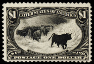# 292 F/VF OG NH, w/PF (01/25) CERT, a remarkable never hinged Cattle in the Storm, deep rich color, very rare, only  buy never hinged stamps with a valid certificate stating such!  RARE!