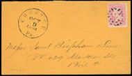 # 64 F/VF, w/PF (05/25 and 11/95) CERTS, brilliant eye popping pink color, fancy cancel, on or off cover, a very nice item, only buy #64's with a certificate, NICE!