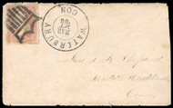 #  65 F/VF, SHIELD, w/PF (06/24) CERT, S-O-N 7 bar Waterbury, Ct, shield cancel, small flaws, SUPER STRIKE!