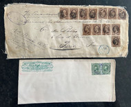 # 209 x 13 on cover with Wells Fargo 12c x 2 Hidalgo 1888, terrific markings, a bit tattered, because it contained more of the Wells Fargo canceled envelopes,   Interesting Cover