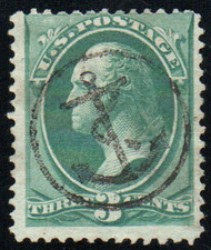 # 184 Fine, S-O-N anchor in circle cancel, incredible color!