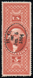 #R 89c XF-SUPERB, S-O-N well struck hand cancel, eye popping color, SELECT!