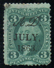 #R 17c Fine, S-O-N printed cancel, small faults, bold color!