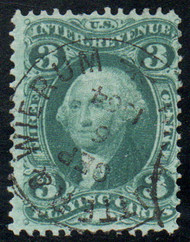 #R 17c Fine+, S-O-N hand cancel, eye popping color!