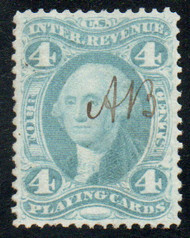 #R 21c SUPERB, fancy 'AB' cancel, beautiful color, GEM!