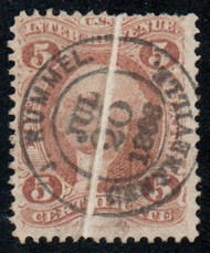 #R 24c F/VF, S-O-N hand cancel, pre printing paper fold, lovely color!