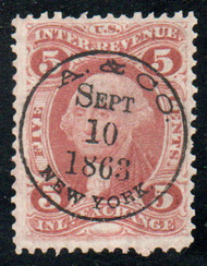 #R 27c F/VF, S-O-N hand cancel, nice color!
