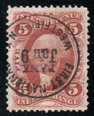 #R 27c VF+ JUMBO, S-O-N hand cancel, rich color!