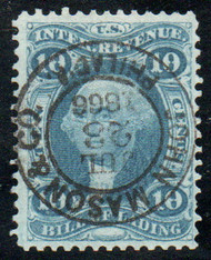 #R 32c F/VF, S-O-N hand cancel, spectacular color!