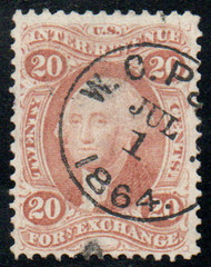 #R 41c VF, hand cancel, wonderful color!