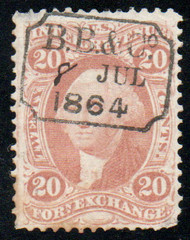 #R 41c VF, S-O-N hand cancel, great color!