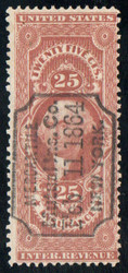 #R 46c Fine+, S-O-N hand cancel, terrific color!