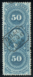 #R 56c VF, S-O-N hand cancel, wonderful color!