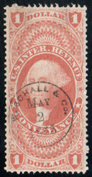 #R 66c XF-SUPERB, S-O-N hand cancel, amazing margins, SELECT!