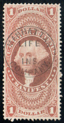 #R 72c VF, S-O-N hand cancel, vivid color!