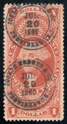 #R 75c VF, bold double hand cancels, great color!