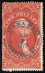 #R 82c Fine+, S-O-N blue hand cancel, eye popping color!