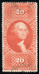 #R 98c VF, face free hand cancel, vibrant color!