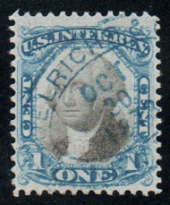 #R103 VF+, blue hand cancel, vivid color!