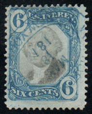 #R108 F/VF, S-O-N blue hand cancel, bold color!