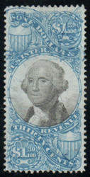 #R119 F/VF, faint blue hand cancel, nice color!