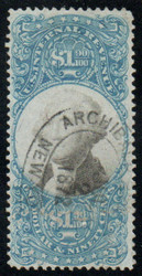 #R122 VF, hand cancel, lovely color!