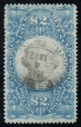 #R123 F/VF, S-O-N hand cancel, thin, great color!