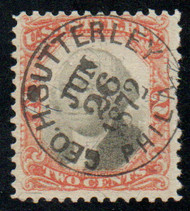 #R135 VF, S-O-N hand cancel, nice color!