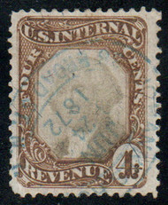 #R136 VF/XF, faint blue hand cancel, vivid color, CHOICE!