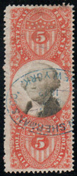 #R148 F/VF, blue hand cancel, beautiful color!