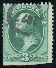 # 136 Fine+, "1873 in circle" cancel, grill, super nice!