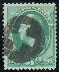 # 136 F-VF, negative "cross" cancel, pinholes, grill, fresh color!