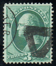 # 136 VF, "Masonic triangle" cancel, CLEAR GRILL, terrific color!