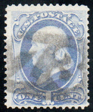 # 145 F-VF, hollowed "73 in rectangle" cancel, spectacular color!
