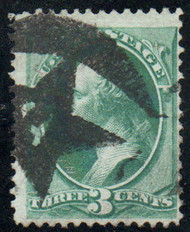 # 147 F-VF, "crescent moon w/ star" cancel, bold color!