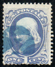 # 156 Fine+, blue negative "4" cancel, terrific color!