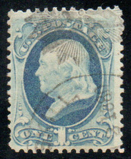 # 156 F-VF, fancy "flower & town" cancel, terrific color!