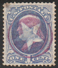 # 156 XF, sock on the nose purple negative "star in circle" cancel, GEM!