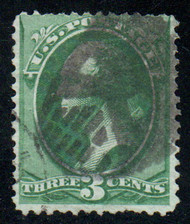 # 158 Fine+, "skull" cancel, tiny thin, fresh color!