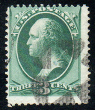 # 158 Fine+, fancy "Masonic triangle" cancel, rich color!